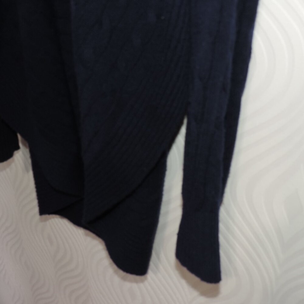 RALPH LAUREN Black Label sz M Navy Blue Cashmere Circle Sweater Cable Knit - Picture 4 of 16
